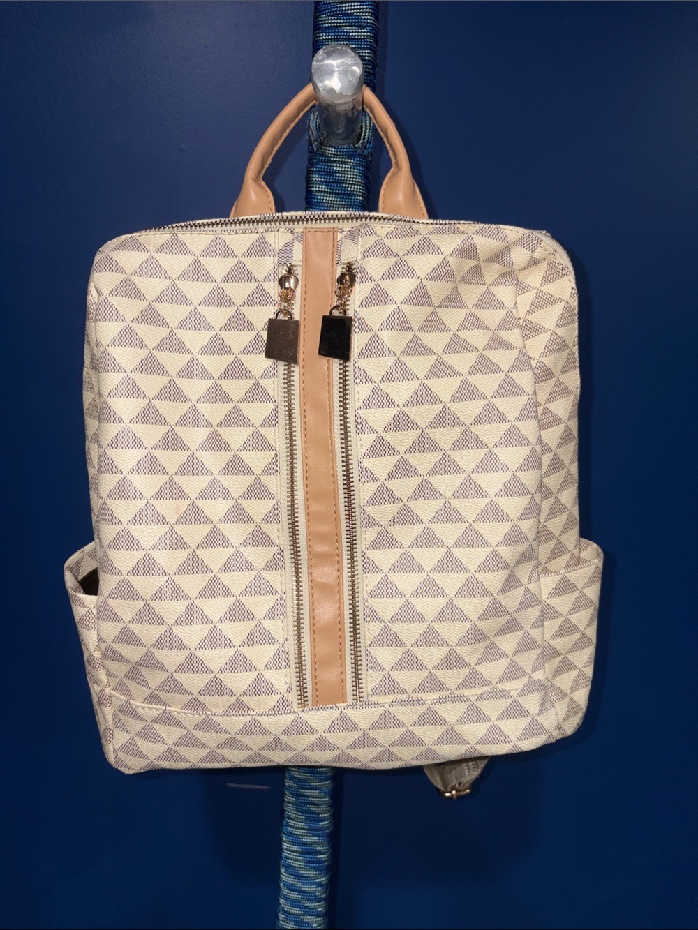 Geometric Print Cream Backpack - Picture 6 of 17